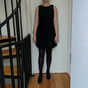 Black A-line work dress